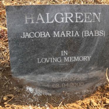 HALGREEN Jacoba Maria 1920-2000