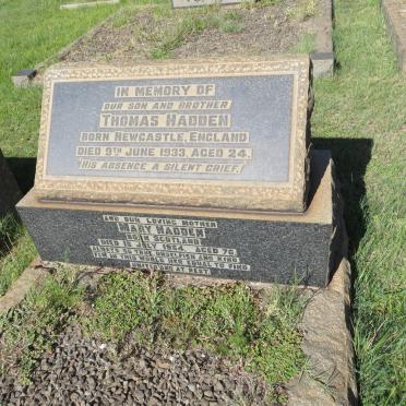 HADDEN Mary -1954 :: HADDEN Thomas -1933