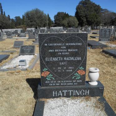 HATTINGH Elizabeth Magdalena 1913-1994