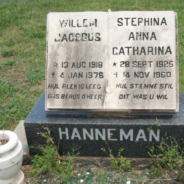 HANNEMAN Willem Jacobus 1918-1976 &amp; Stephina Anna Catharina 1925-1960