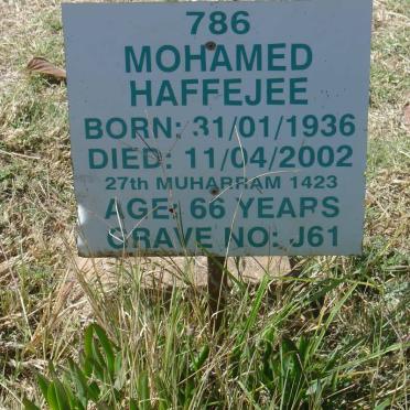 HAFFEJEE Mohamed 1936-2002