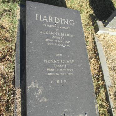 HARDING Henry Clare 1903-1982 &amp; Susanna Maria 1903-1981