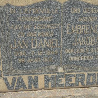 HEERDEN Jan Danie, van -1945 &amp; Embrencia Jakoba -1966