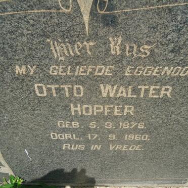 HOPFER Otto Walter 1876-1960