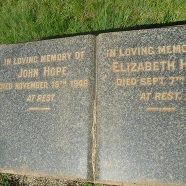 HOPE John -1946 &amp; Elizabeth -1930