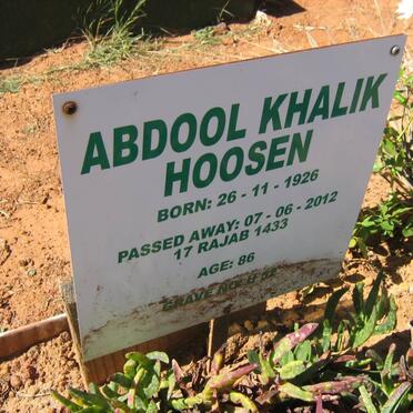 HOOSEN Abdool Khalik 1926-2012