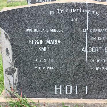 HOLT Albert Edward 1918-1968 &amp; Elsjé Maria SMIT 1918-2007