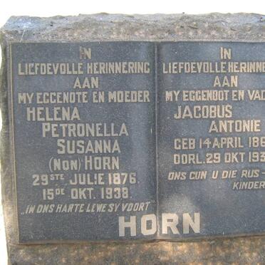 HORN Jacobus Antonie 1868-1939 &amp; Helena Petronella Susanna HORN 1876-1938
