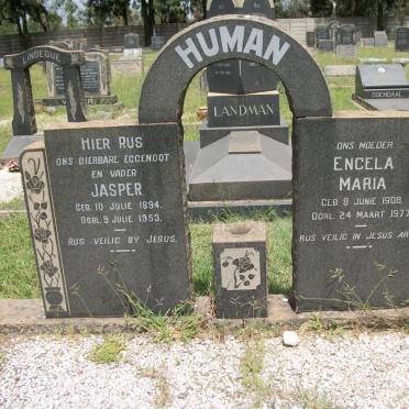 HUMAN Jasper 1894-1953 &amp; Engela Maria 1908-1977