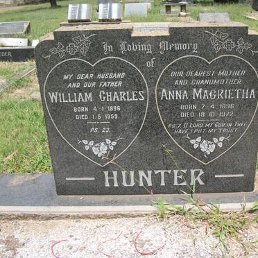 HUNTER William Charles 1896-1959 &amp; Anna Magrietha 1896-1972
