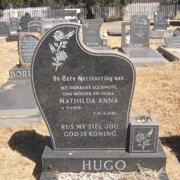 HUGO Mathilda Anna 1916-1986