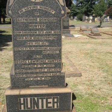 HUNTER George Lawrence 1864-1927 &amp; Catherine Davidson 1869-1927