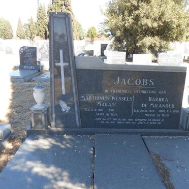 JACOBS Marthinus Wessels Marais 1931- &amp; Barbara de Milander 1920-1988