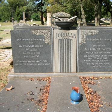JORDAAN Willem 1885-1948 &amp; Martha Elizabeth VISSER voorheen JORDAAN nee  RAUTENBACH 1894-1978