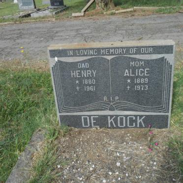 KOCK Henry, de 1880-1961 &amp; Alice 1889-1973