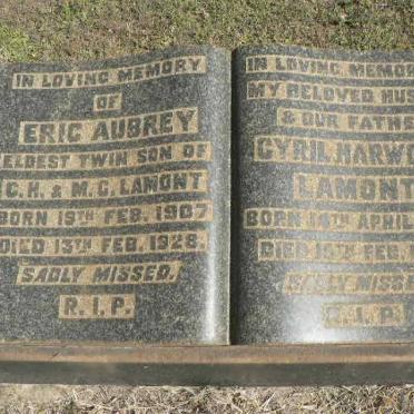 LAMONT Cyril Harwood 1879-1929 :: Eric Aubrey 1907-1928