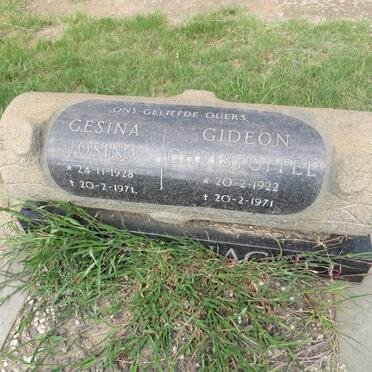 LABUSCHAGNE Gideon Christoffel 1922-1971 &amp; Gesina Josina 1928-1971