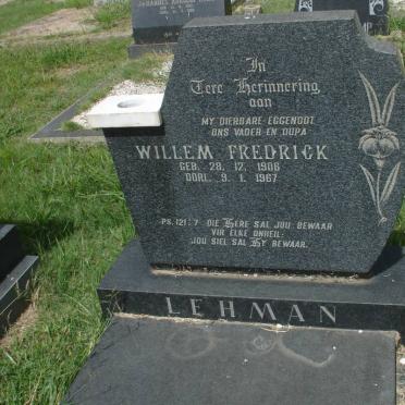 LEHMAN Willem Fredrick 1906-1967