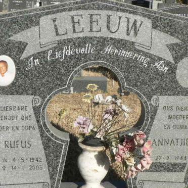 LEEUW Rufus 1942-2005 &amp; Annatjie 1944-