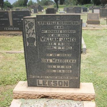 LEESON William James 1869-1943 &amp; Dina Magdelena 1873-1955