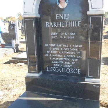 LEKGOLOKOE Enid Bakhethile 1955-2007
