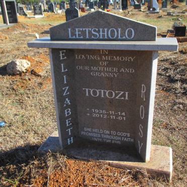 LETSHOLO Totozi Elizabeth Rosy 1935-2012