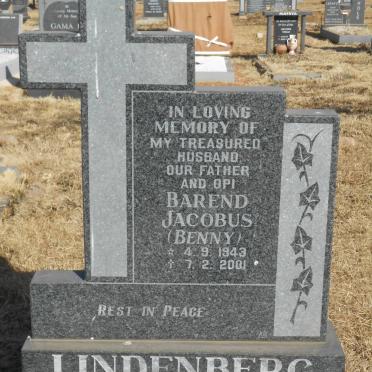 LINDENBERG Barend Jacobus 1943-2001