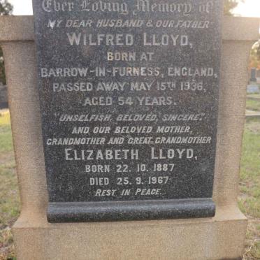 LLOYD Wilfred -1936 &amp; Elizabeth 1887-1967