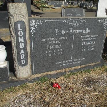 LOMBARD Francois 1917-1981 &amp; Tharina 1923-1982