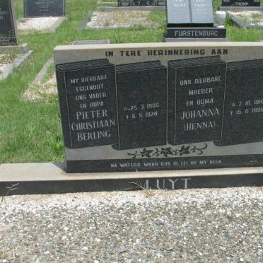 LUYT Pieter Christiaan Berling 1905-1974 &amp; Johanna 1910-1995