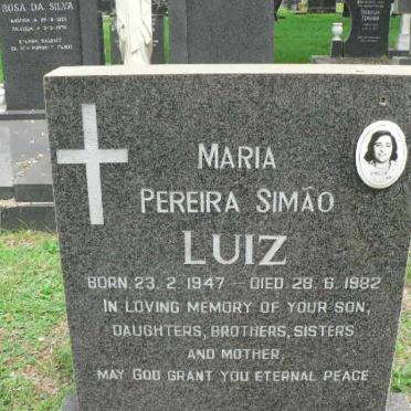 LUIZ Maria Pereira Simao 1947-1982