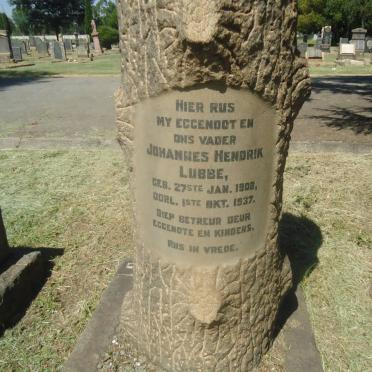 LUBBE Johannes Hendrik 1908-1937