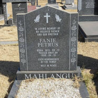 MAHLANGU Fanie Petrus 1972-1999