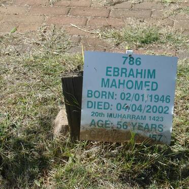 MAHOMED Ebrahim 1946-2002