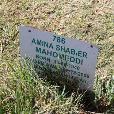 MAHOMEDDI Amina Shabier 1940-2006