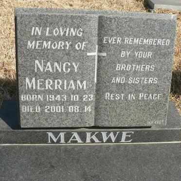 MAKWE Nancy Merriam 1943-2001