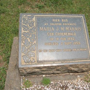 MARAIS Maria J.M. nee GROENEWALD 1892-1953
