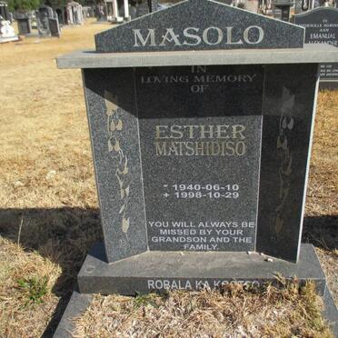 MASOLO Esther Matshidiso 1940-1998