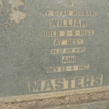 MASTERS William -1953 &amp; Ann -1963