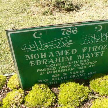 MAYET Mohamed Firoz Ebrahim 1980-2007