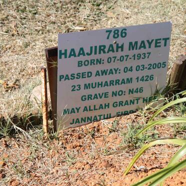 MAYET Haajirah 1937-2005