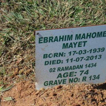 MAYET Ebrahim Mahomed 1939-2013
