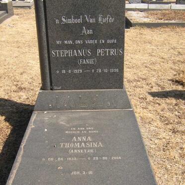 MALAN Stephanus Petrus 1929-1996 &amp; Anna Thomasina 1933-2004