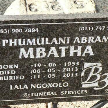 MBATHA Phumulani Abram 1953-2013
