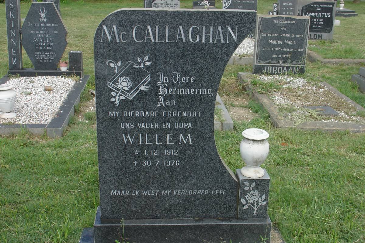 McCALLAGHAN Willem 1912-1976