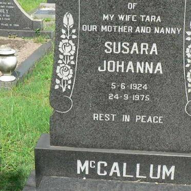 McCALLUM Susara Johanna 1924-1975
