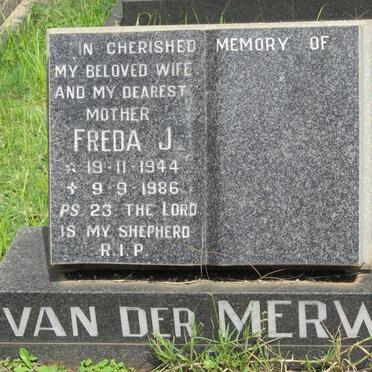 MERWE Freda J., van der 1944-1986