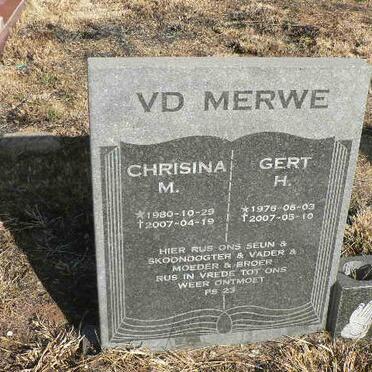 MERWE Gert H., v.d. 1976-2007 &amp; Christina M. 1980-2007