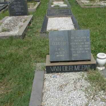MERWE Joyce Dorothea, van der 1924-1971