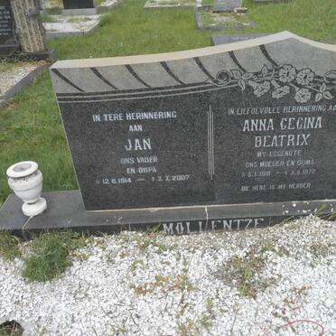 MOLLENTZE Jan 1914-2007 &amp; Anna Gecina Beatrix 1916-1972